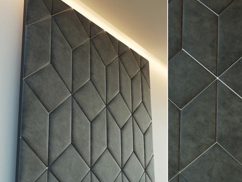  装饰墙。软质面板。五3d模型 