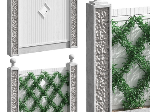  景观绿篱围栏3d模型 