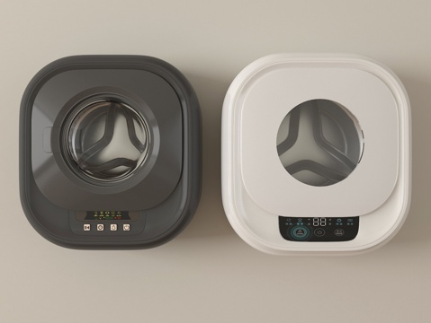  现代洗衣机 壁挂式洗衣机3d模型 