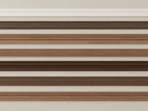 现代踢脚线 实木踢脚线su模型