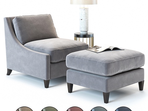  贝克弧背休闲椅3d模型 