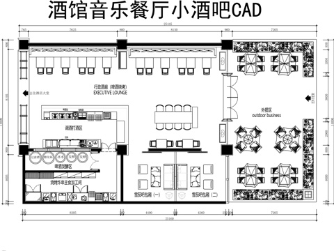 酒馆音乐餐厅小酒吧CADcad施工图