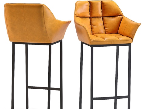  Thinktank Quattro 棕色吧凳3d模型 