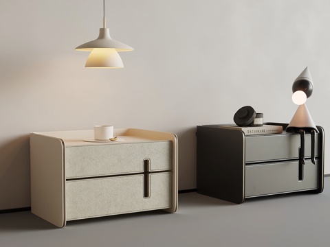 现代意式床头柜su模型