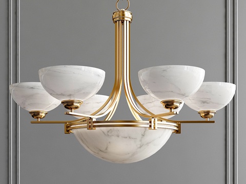  Possini欧式装饰黄铜吊灯3d模型 