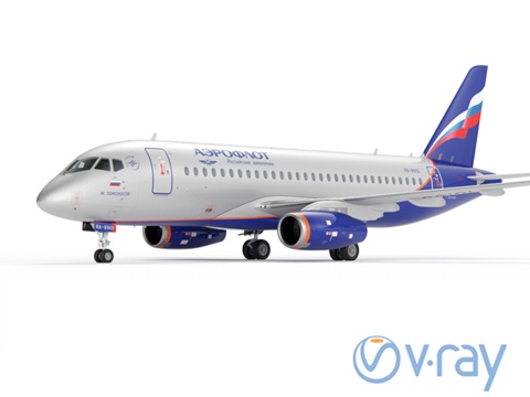  SSJ-100客机 Aeroflot3d模型 