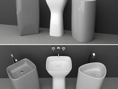  洗手盆套装3d模型 