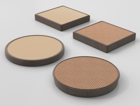  新中式坐垫 圆坐垫3d模型 