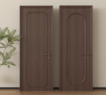  中古单开门 木门 木单开门 卧室门su模型 