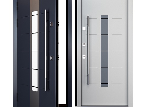  入户金属门 Inox S-1（您的门框）3d模型 
