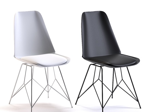  黑白线条椅3d模型 