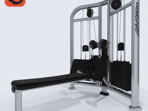  Life Fitness划船机3d模型 