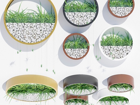  壁挂花盆二3d模型 