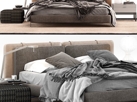  Minotti Tatlin Soft床3d模型 