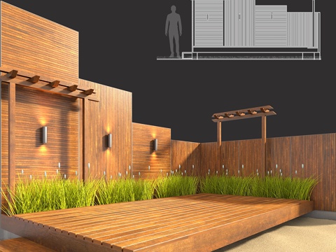  露台部件13d模型 