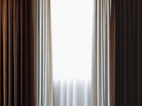  窗帘 09 帆布窗帘与薄纱3d模型 