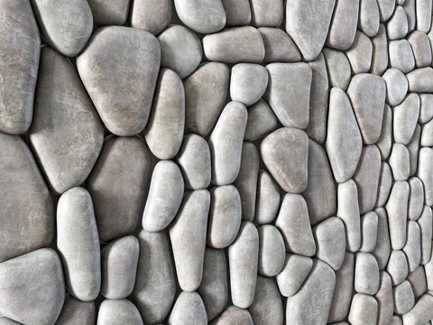  鹅卵石面板    鹅卵石面板3d模型 