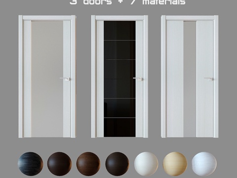  现代门组-43d模型 