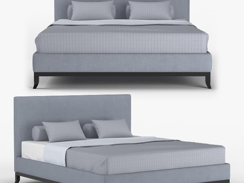  丹顿罗利素面床3d模型 