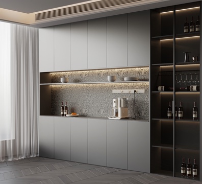  现代意式餐边柜 酒柜3d模型 