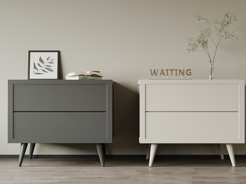 现代床头柜 极简矮柜su模型