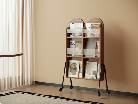 中古风报刊架 书架su模型