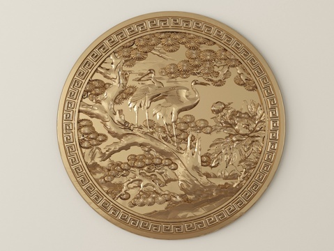 中式镂空浮雕 雕花 浮雕su模型