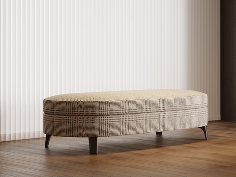 现代布艺床尾凳 换鞋凳su模型