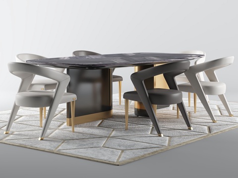  Bizzotto WAVE座椅_IKAT餐桌3d模型 