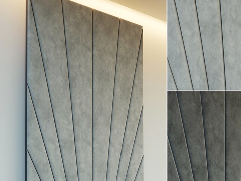  装饰墙。软质面板。十3d模型 