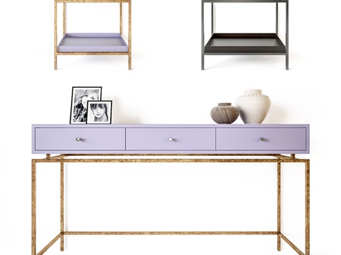  Lili Rooma设计&家具 置物架与边桌3d模型 