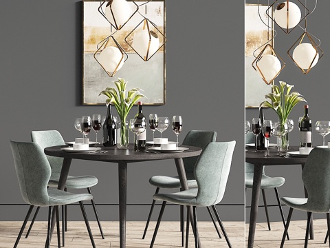  餐桌套装283d模型 