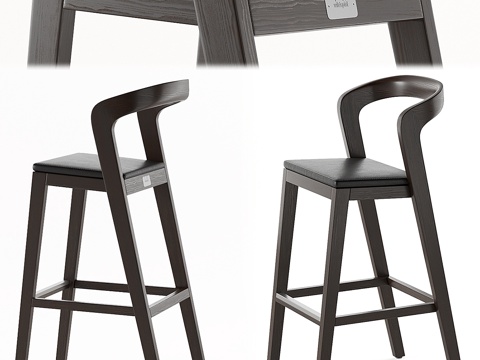  Play吧凳 高背实心美国胡桃木 Wildsp出品3d模型 