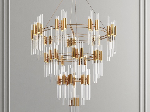  瀑布吊灯3d模型 