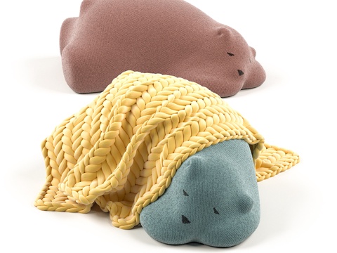  熊熊休憩凳3d模型 