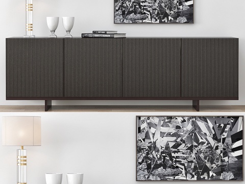  Minotti Aylon 餐边柜及配件套装3d模型 