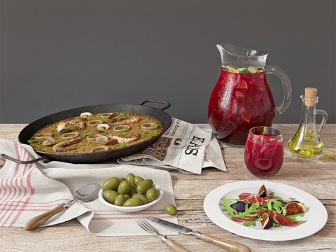  海鲜烩饭 Paella de marisco3d模型 