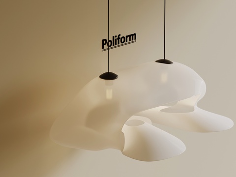 现代奶油风吊灯su模型