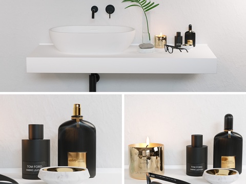  浴室装饰3d模型 