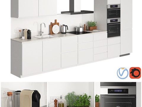  宜家Metod Voxtorp高光白3d模型 