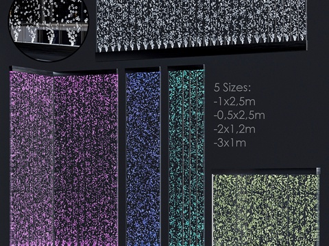  不同尺寸的泡泡面板3d模型 