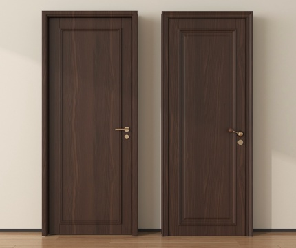  中古单开门 木门 木单开门 卧室门su模型 