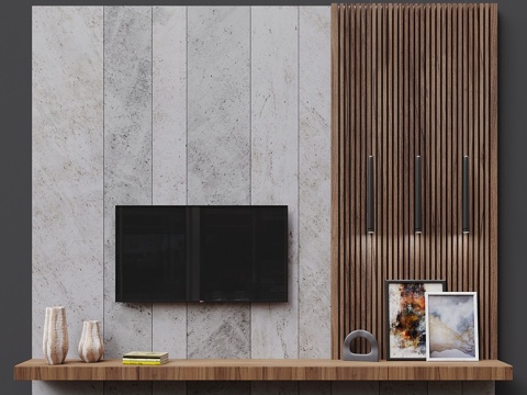  电视墙单元73d模型 