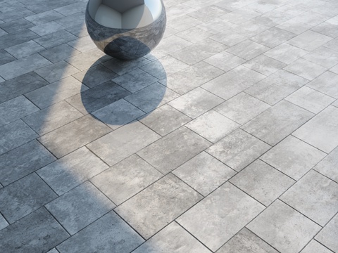  铺路石板 金橘色3d模型 