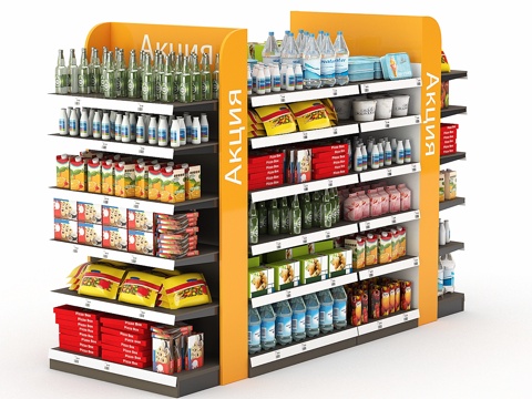  带填充的商店货架3d模型 