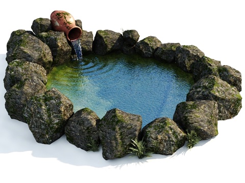  装饰池塘23d模型 