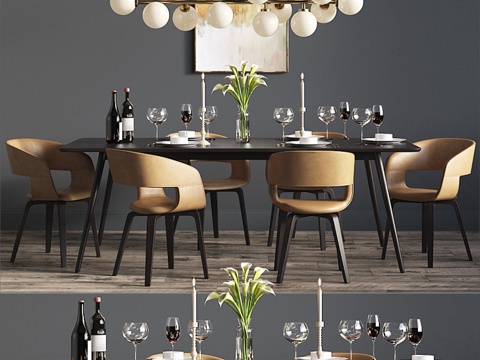  餐桌套装243d模型 