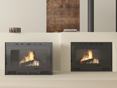  现代壁炉 装饰壁炉 电子壁炉su模型 