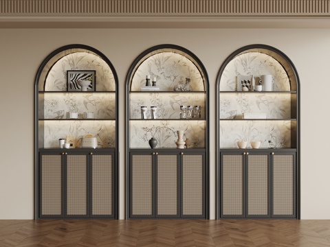 法式复古风书柜su模型