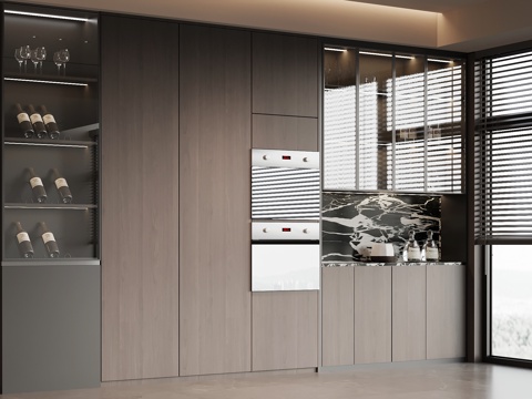  意式酒柜 餐边柜3d模型 